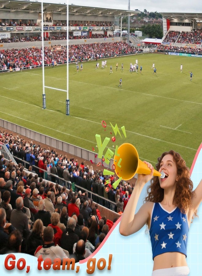 Hongdouo Collapsible Stadium Horn 24 Inch Vuvuzela Plastic Trumpet Blow Horns Noise makers for Sporting Events School Sports Football Games Party Supplies Favors Accessories (Orange) - Image 2